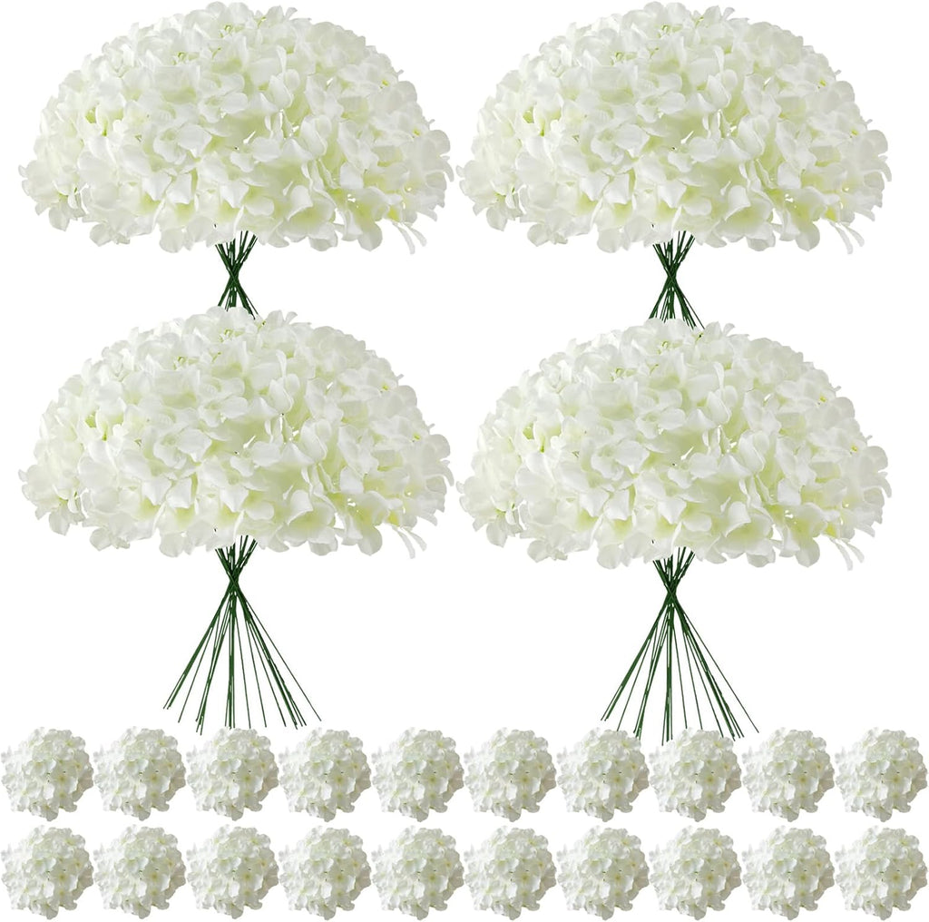 faux white hydrangea artificial flowers bulk fake flowers, main product view