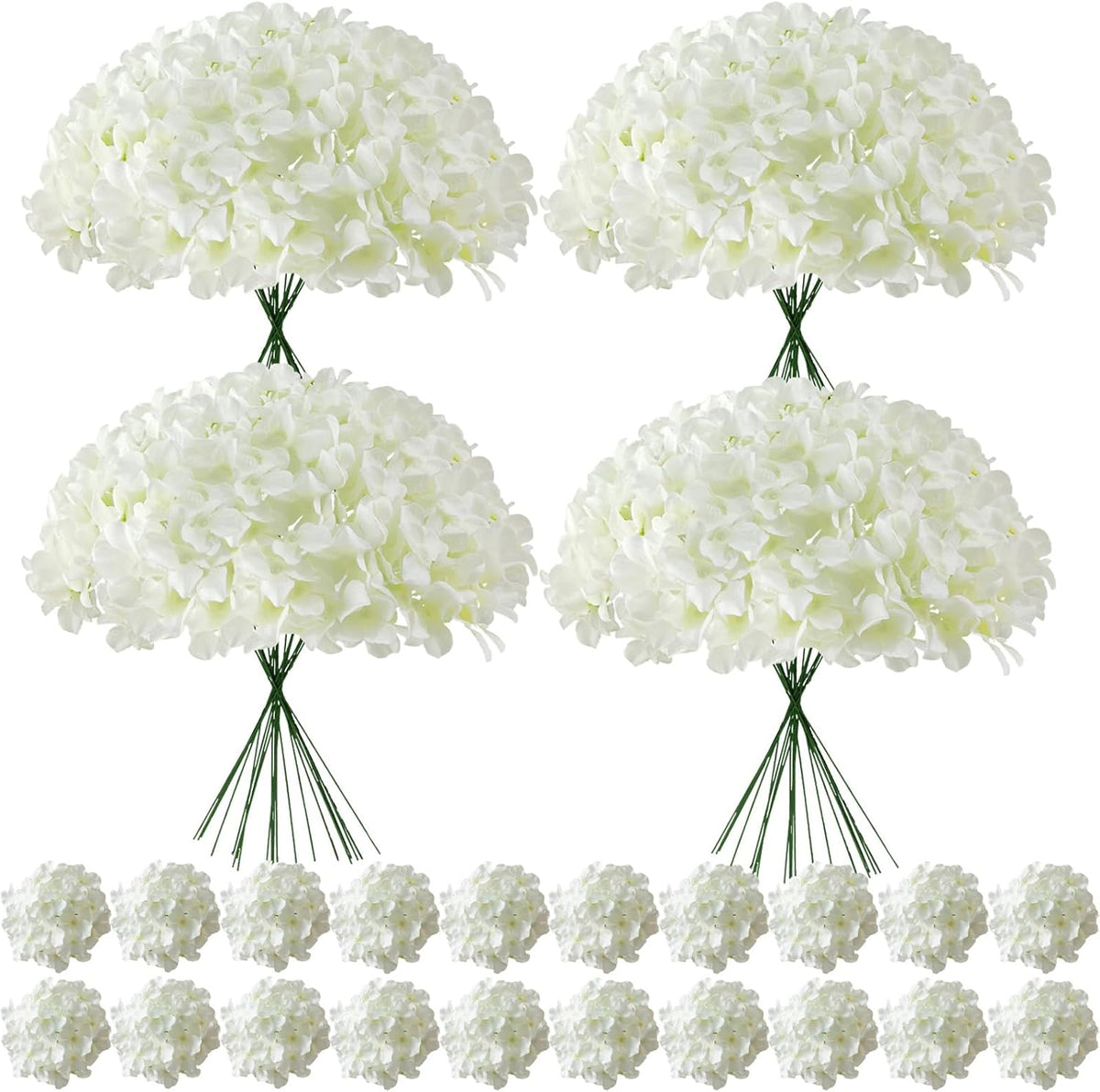faux white hydrangea artificial flowers bulk fake flowers, main product view