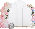 Wedding Arch Covers Arch Backdrop Cover Arch Stand Covers 7.2FT 6.6FT 6FT Set of 3 Arch Cover Spandex Fabric Stretchy Backdrop for Wedding Birthday Party Decoration Baby Shower (White, Cover Only)