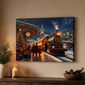 christmas lighted canvas wall art, north pole train, main product view