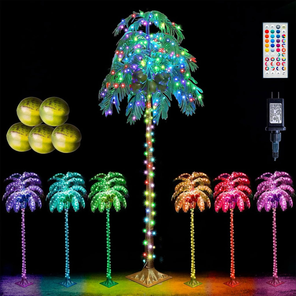 7ft light up palm trees outdoor with remote, main product view