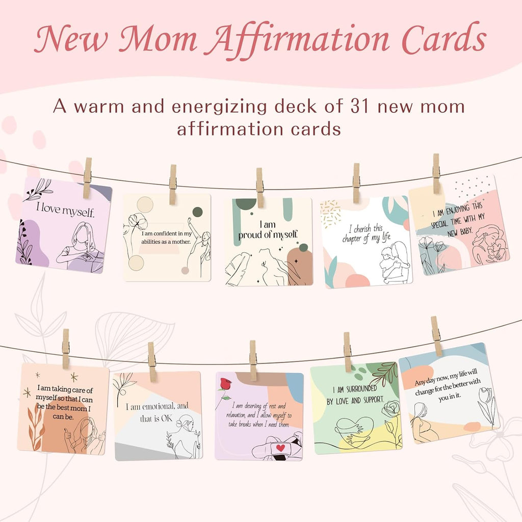 New Mom Gifts for Women, Pregnancy Gifts for Expecting Mom, new Mom Care Package After Baby, Mothers Day Mom to Be Gift Mama Must Haves with Affirmation Cards Candle for Self Care After Birth (Pink)