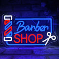 Looklight Barber Shop Neon Sign Dimmable Barber Pole Led Signs for Wall Decor Salon Station Neon Light Sign for Pole Hair Salon Accessories Business Store Supplies Usb Powered 14.56"X8.66"