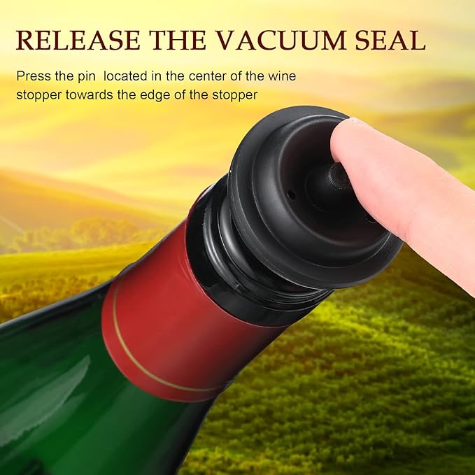 18 Pieces Wine Saver Pump with Vacuum Reusable Preserver Practical Wine Keeper Bottle Sealer Keep Fresh for Kitchen Office Home Adult Party Favor Supplies(Black)