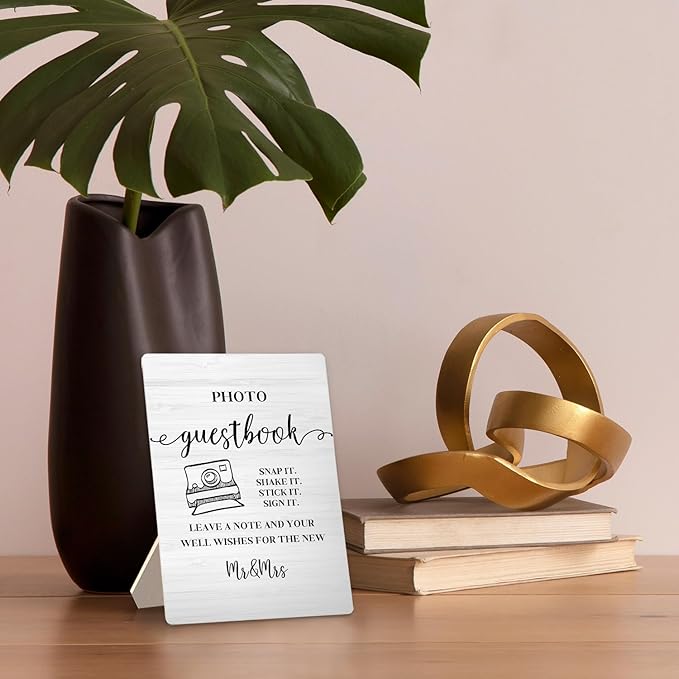 Photo Guest Book Sign Wooden Stand 5x7 Inch,Wedding Guest Book Sign,Guest Book Wedding Party Decor,Wedding Gifts For Mr And Mrs,Wedding Guest Book Desk Decor