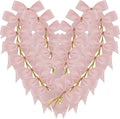 50pcs 3.5" Double Face Satin Pink Bows with Twist Ties Bows Wine Bows Tie with Fish Tail Cutting (Pink)