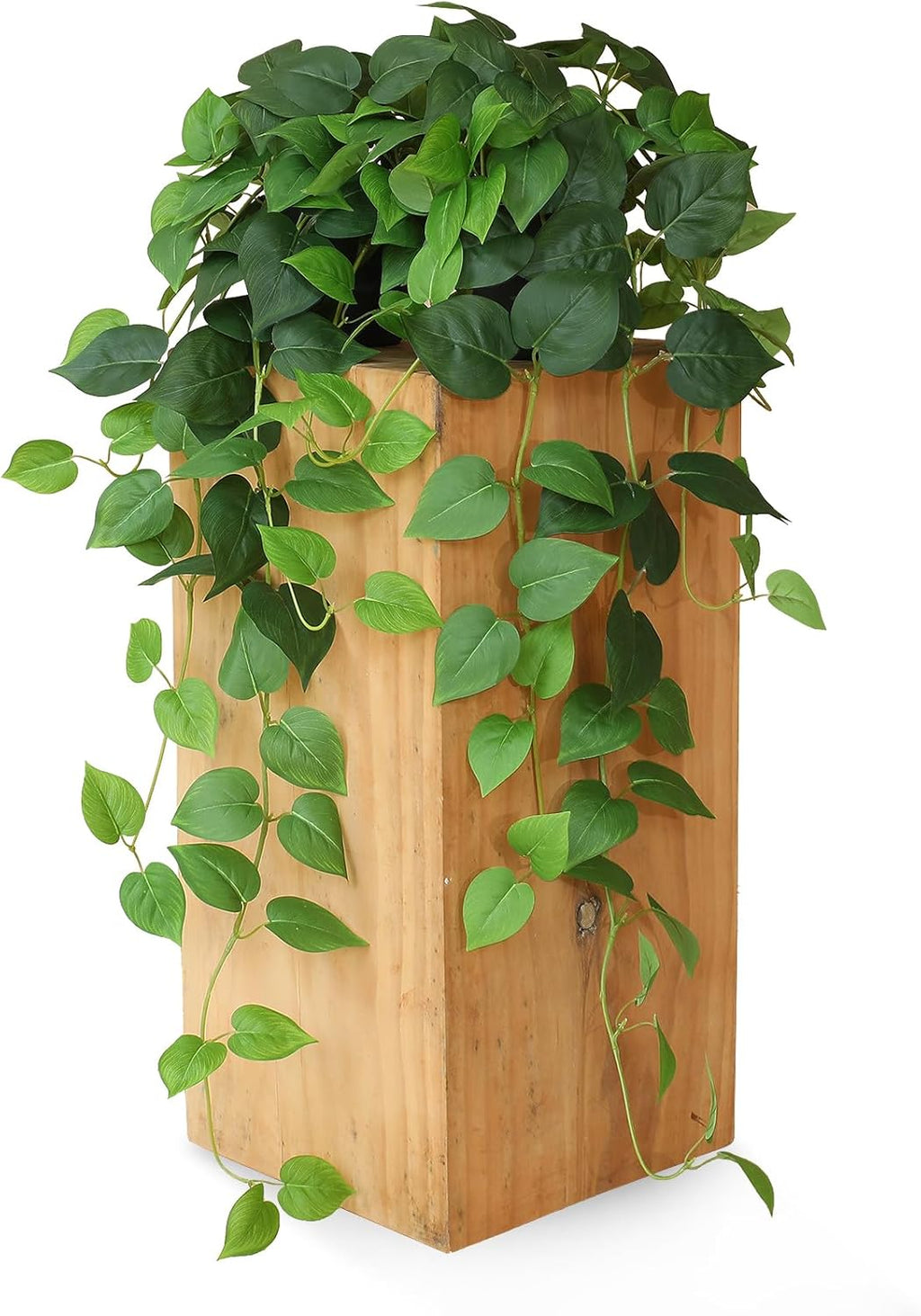 alyptus Fake Pothos Hanging Plants – 33" Set of 2 Faux Ivy Vines with Pots Realistic Silk Devil’s Ivy for Indoor Décor Low Maintenance Artificial House Plants for Home Bathroom or Office - Green