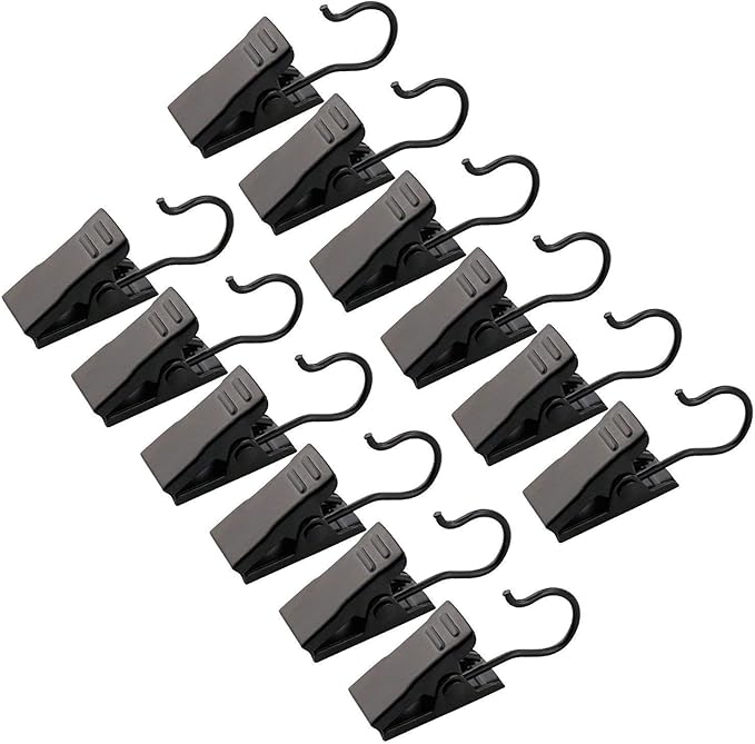JANYUN 120 Pack Clip Hook Set Stainless Curtain Clips for Curtain Photos Home Decoration Art Craft Dispaly Hang Clip (Black)