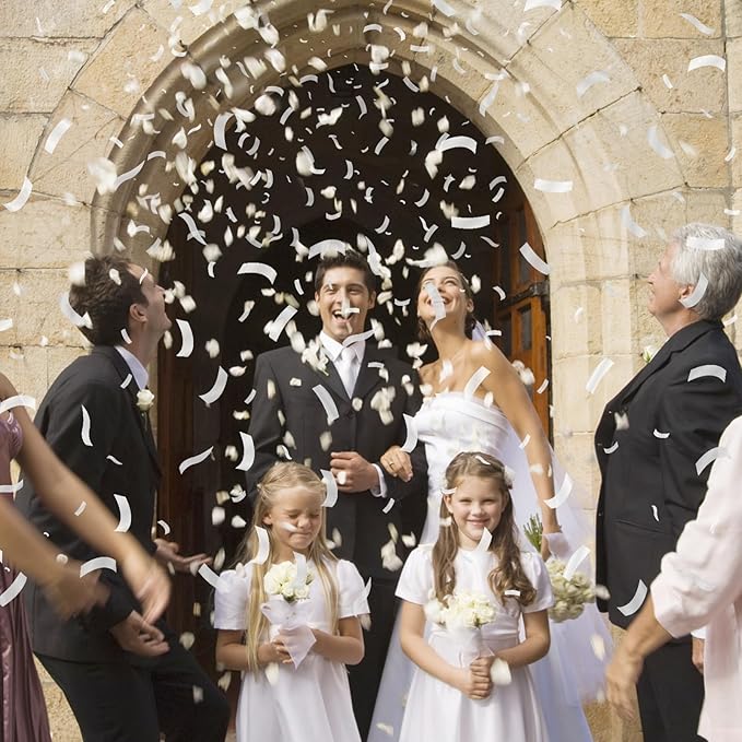 White Confetti Poppers,Rice Paper For Wedding,Biodegradable Cannon,6Pack Biodegradable Confetti Party Shooters Air Power, Party For Lawns Wedding,Birthday,Outdoor Celebrations