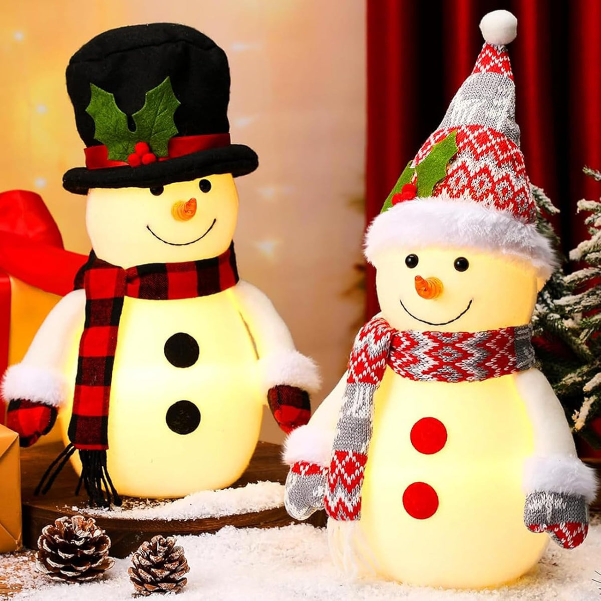 yalikop set of 2 christmas lighted snowman 12, main product view