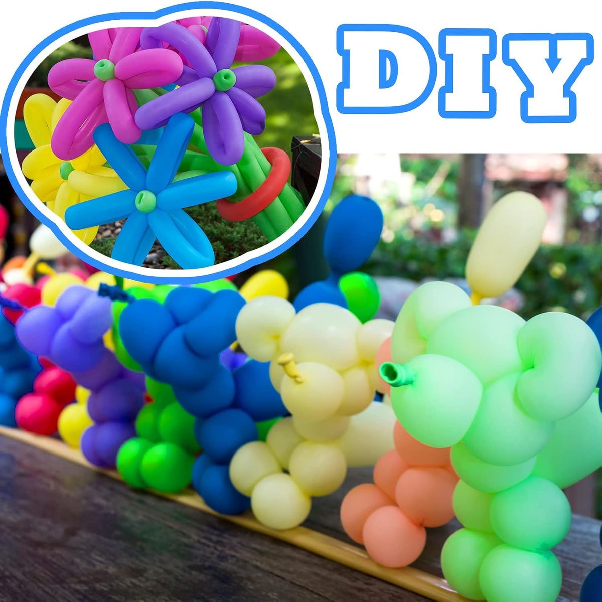 Sratte 1000Pcs 260Q Animal Twisting Long Balloon Multi‑color, Bright Colors