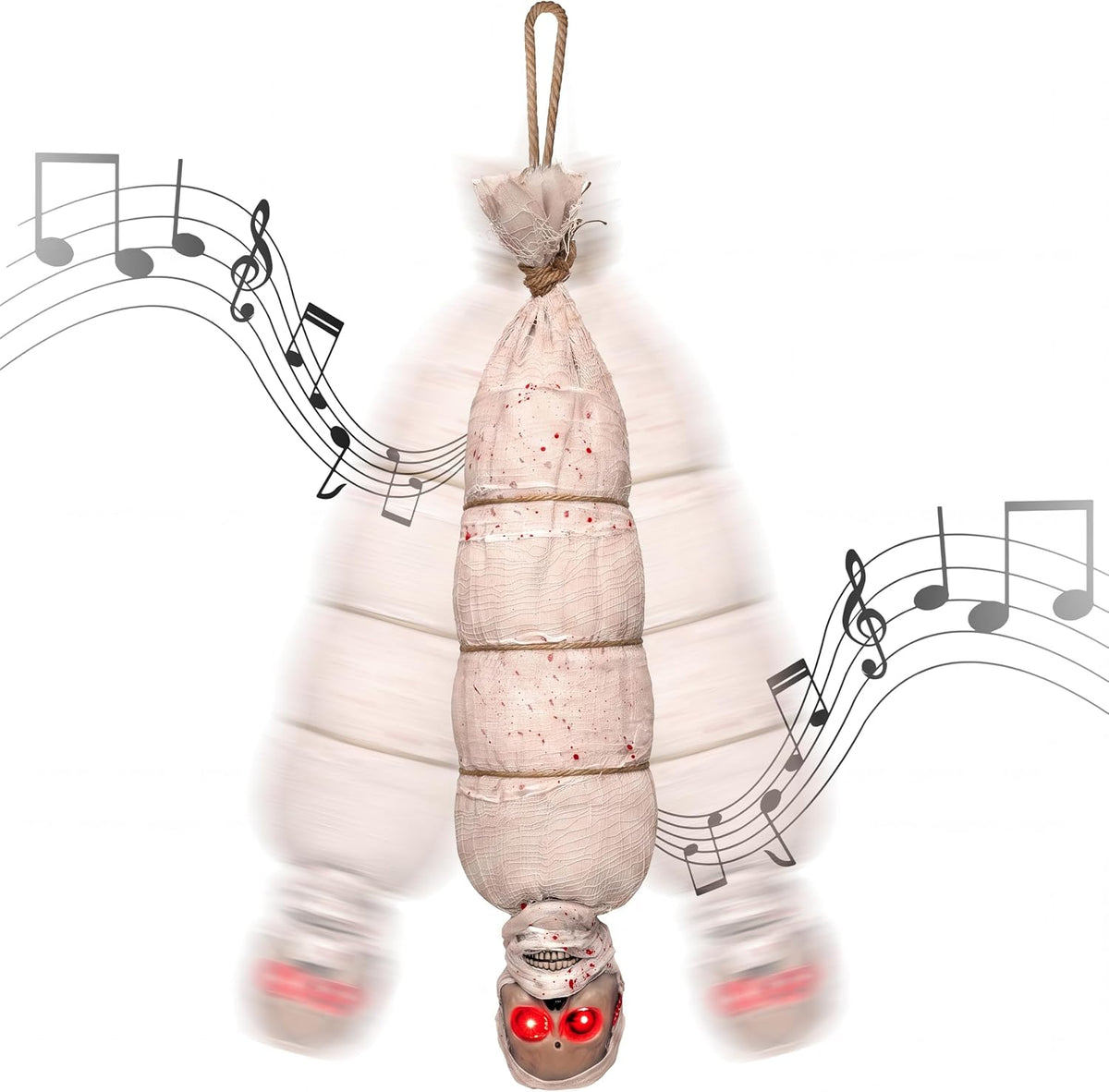 JOYIN 35" Halloween Animated Hanging Cocoon Corpse Decoration, Dead Body...