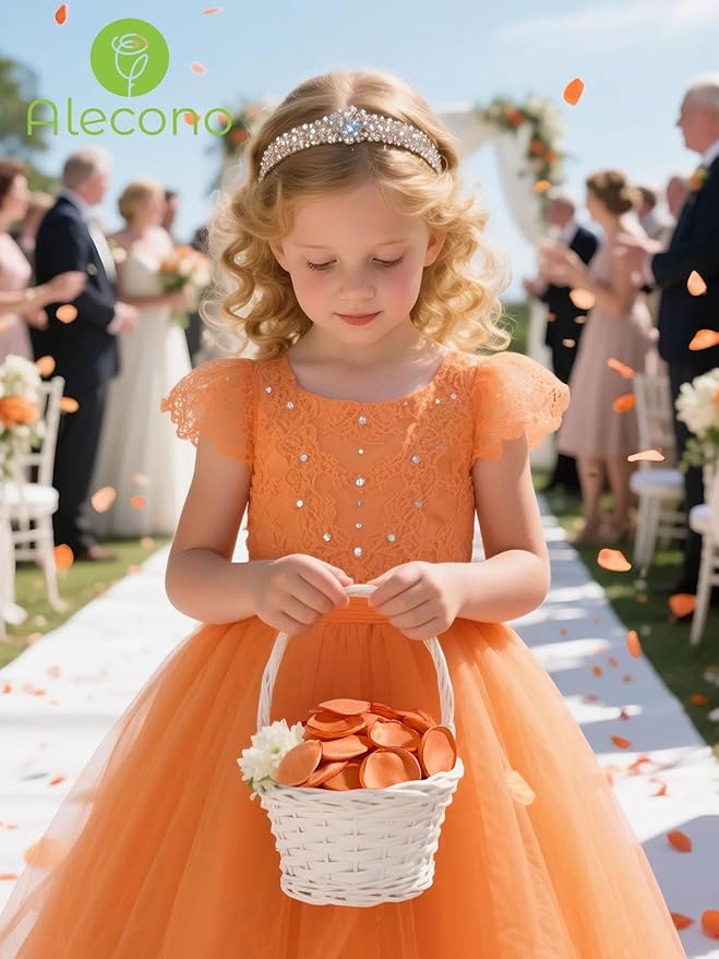 Alecono 𝟰𝟬𝟬𝙋𝙘𝙨 Silk Rose Petals, Faux Orange Flower Petals for Wedding Proposal Flower Girl Basket, Petals Bulk for Dinner Table Centerpieces Party Romantic Night Decoration
