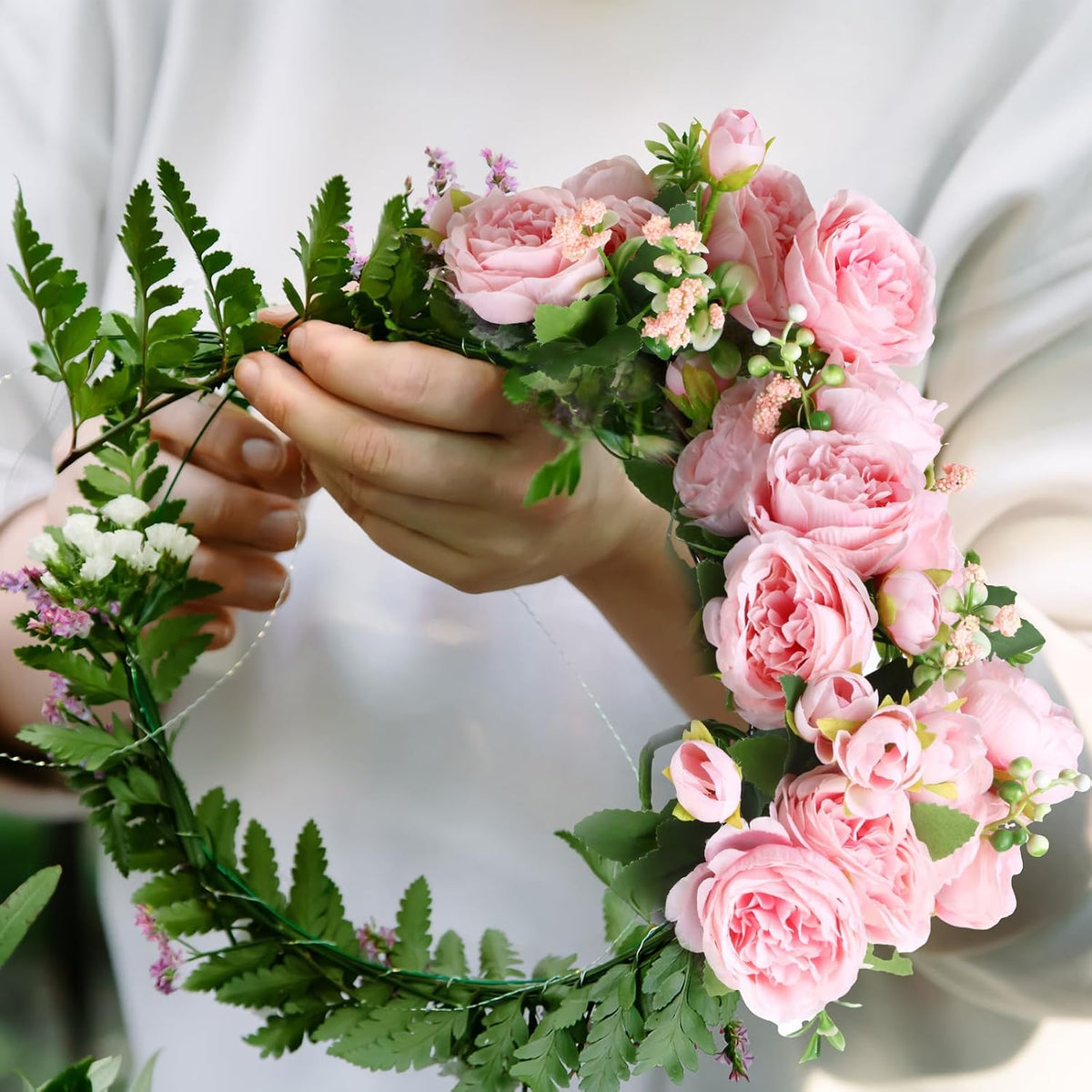 Geosar 8 Bundles Artificial Peonies Flowers,Pink