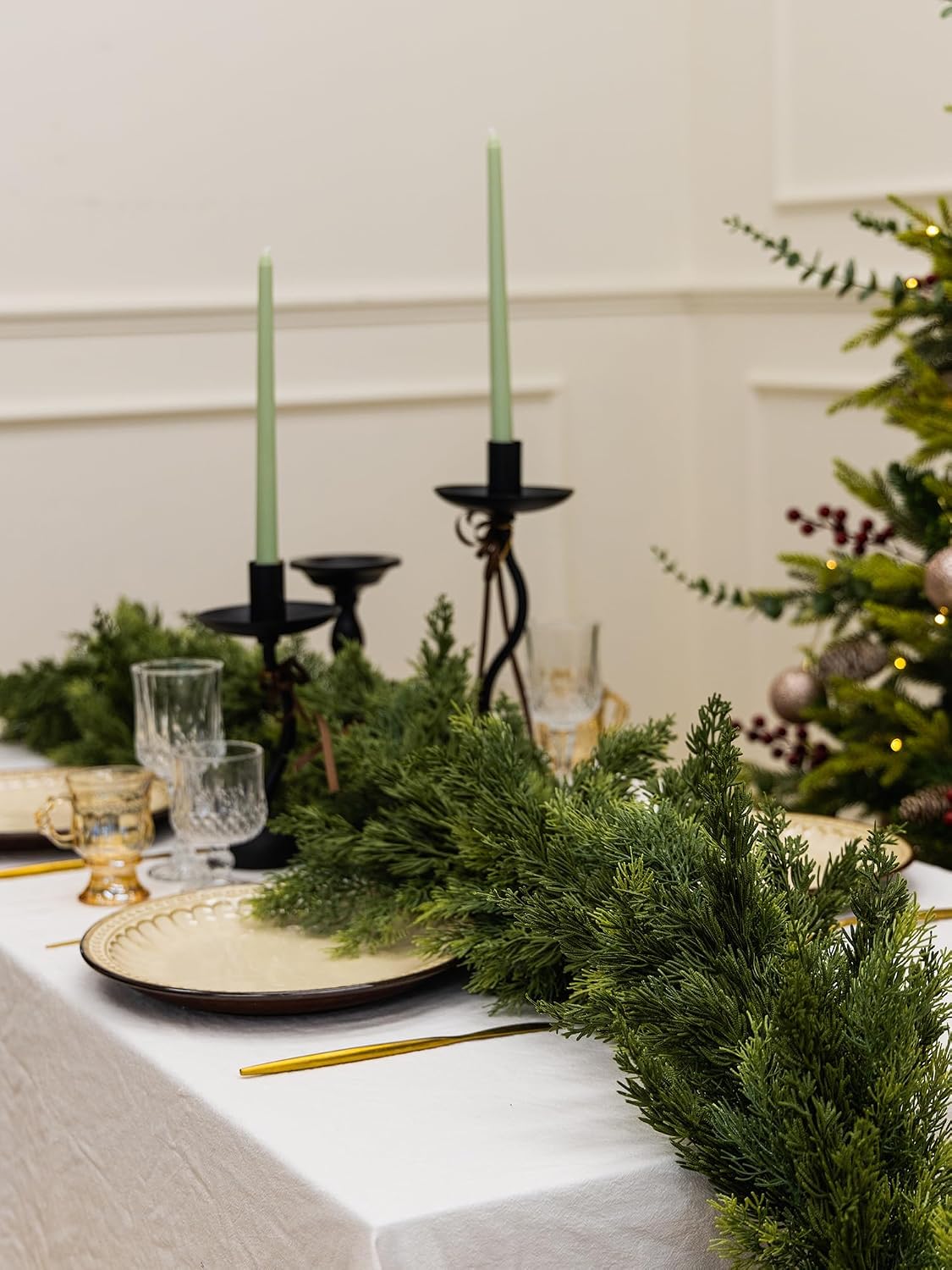 9ft handmade christmas garland,cedar artificial greenery cypress pine, package contents