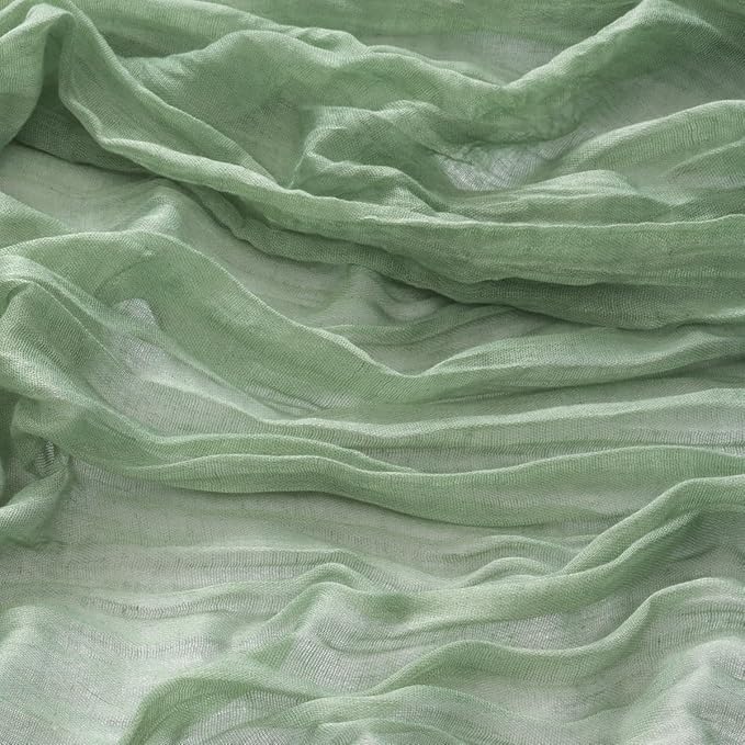 MLMW 3 Pack Sage Green Table Runner Cheesecloth Boho Gauze Rustic Cheese Cloth Table Runner 160 inch Sheer 13.3ft for Wedding Party Baby Bridal Shower Birthday