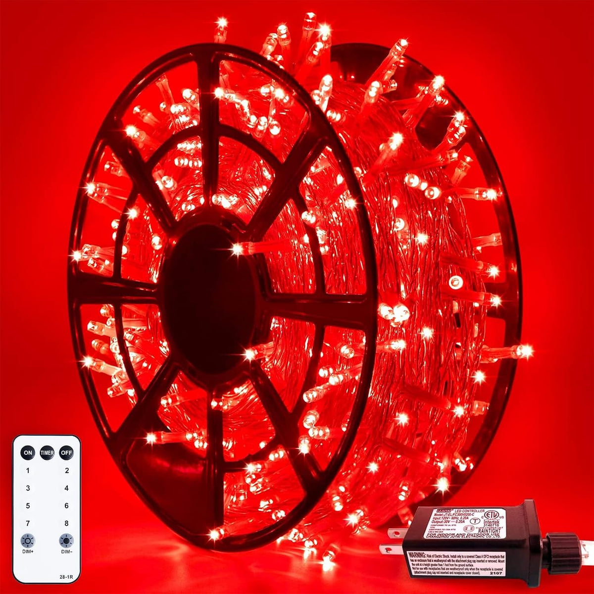 JMEXSUSS 163 FT 500 LED Red Halloween String Lights Indoor Outdoor