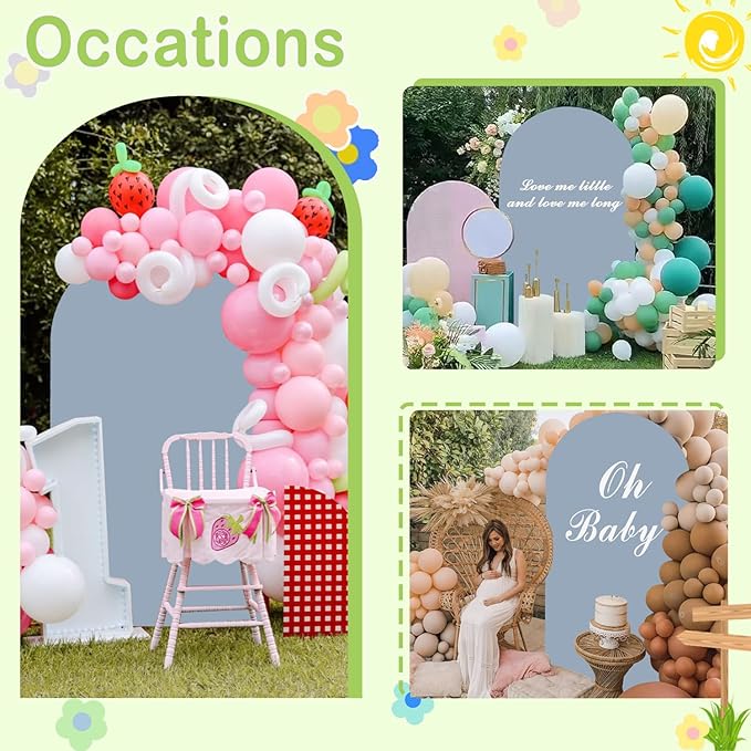 Wedding Arch Cover Dusty Blue Arches Stand Covers 7.2FT Arch-Backdrop-Cover Spandex Arch Covers Stretchy Backdrop for Wall Panels Chiara Back Drop Cover Baby Shower Balloon Party Decorations