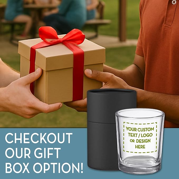 Custom Image Shot Glass 2.5oz, Personalized with Your Logo, Company Design, Picture, Text, Monogram, Customized Photo Printed Unique Gift For Coworkers