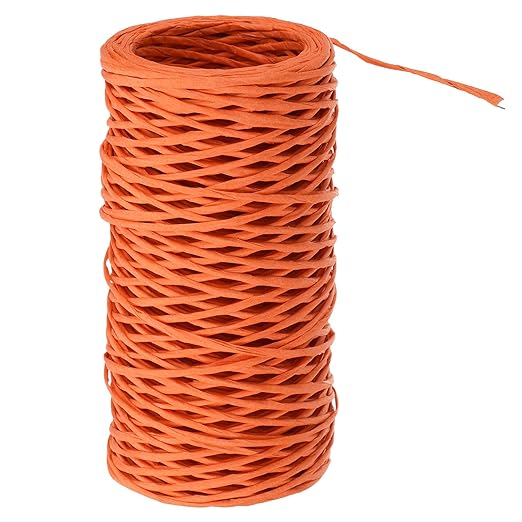 PATIKIL 164 Feet Floral Bind Wire Wrap Twine, 1mm Florist Wire Iron Wire Paper Covered Vine Wrapping Binding Wire for Flower Bouquets, Orange