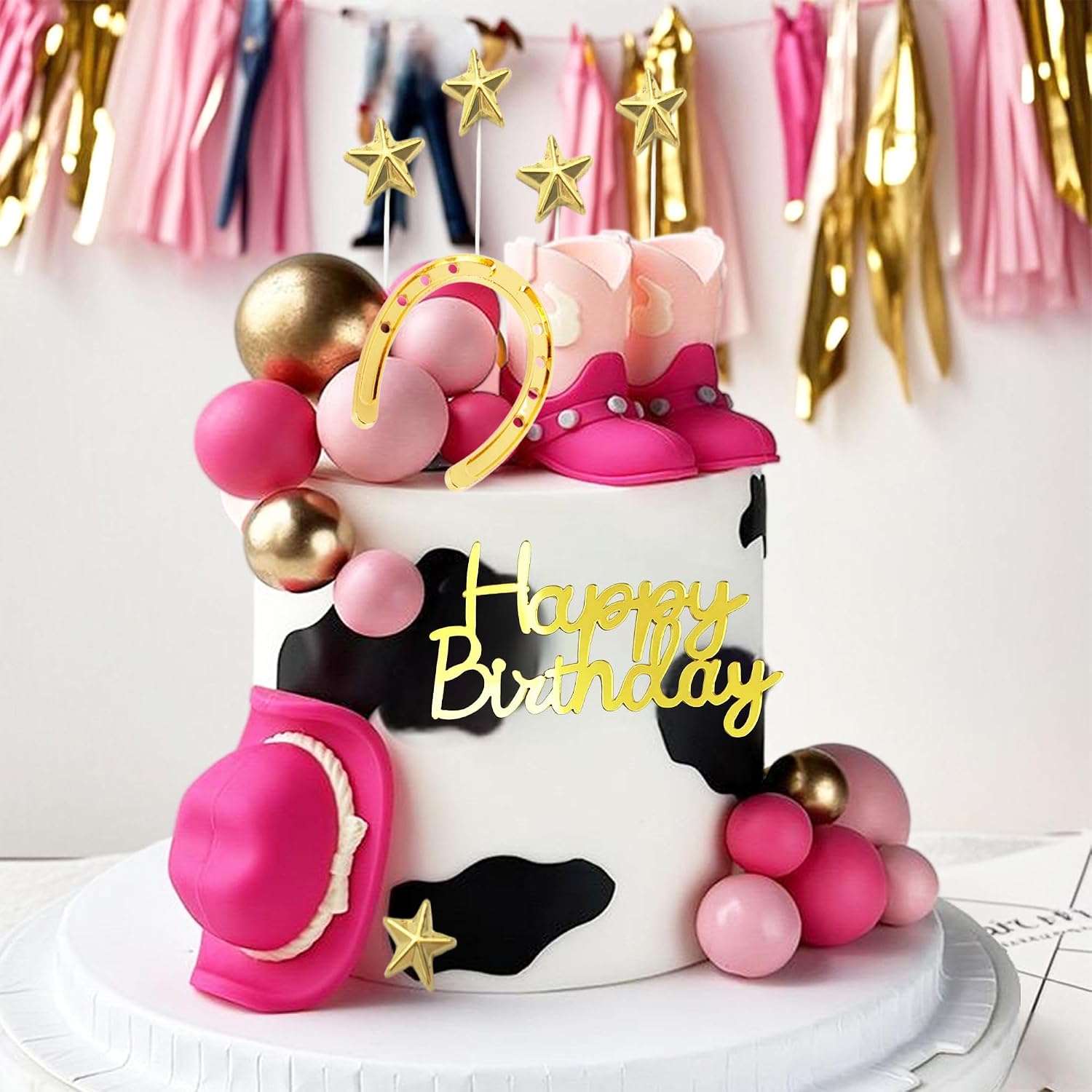 Cowgirl Cake Topper, Tyotrbs 25pcs Cowgirl Cake Decoration Country Girl Cake Topper Cowgirl Boots Cake Decor Cowboy Western Birthday Decor Cowgirls Hat Birthday Party Decor for Western Theme Party
