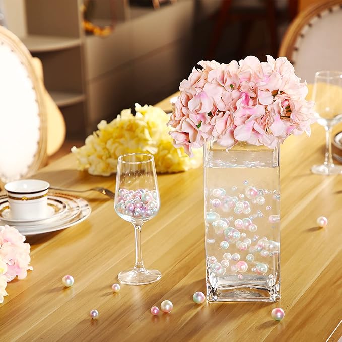 150 Pieces Vase Filler Faux Pearls Vase Makeup Beads No Hole Gloss Bead Mixed Sizes Round Pearl for Home Party Wedding Decor, 8/14/20 mm(Mixed Color)