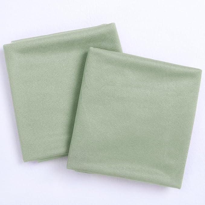 Socomi Sage Green Sheer Wedding Arch Draping Fabric 29" x 20Ft 1 Panel Outdoor Curtain Drapes Extra Long for Bridal Baby Shower Ceremony Birthday Party Decor