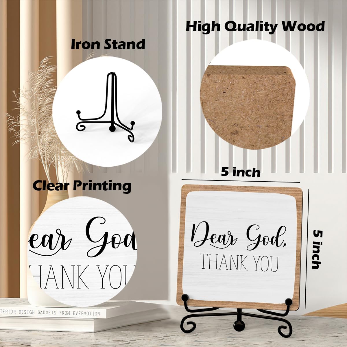 Home Decor, Farmhouse Shelf Table Decor, Christian Office Home Décor Accents For Living Room Mantle Coffee Bar Bookshelf Kitchen Entryway (B20)