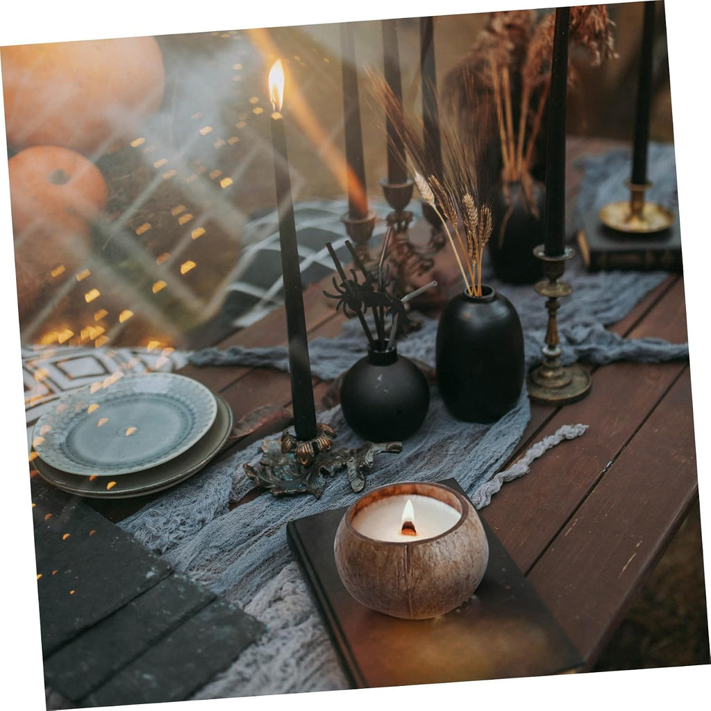 Candle Coconut Shell Bowl Creative Storage Jar for DIY Candles Natural Coconut Bowl for Beach Decor Unique Candle Container for Home Party Use