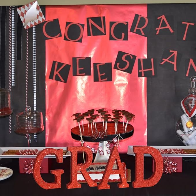 TONIFUL 8 Inch Red Glitter Letter G Table Centerpiece A-Z Red Birthday Party Decorations,Red Alphabet G for Birthday,Chrismas,Graduation,Bridal Shower,Wedding,Anniversary Party Supplies