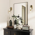 BEAUTYPEAK Black Bathroom Wall Mirror - 26" x 38" Rectangular Mirror with Metal Frame, Hangs Horizontal or Vertical for Living Room Bedroom Bathroom Entryway