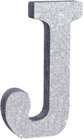 TONIFUL 8 Inch Silver Glitter Letter J Table Centerpiece A-Z Silver Birthday Party Decorations,Silver Alphabet J for Birthday,Chrismas,Graduation,Bridal Shower,Wedding,Anniversary Party Supplies