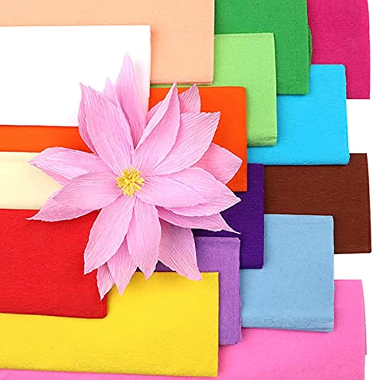 Premium Crepe Paper Party Streamers 21 Assorted Colors, Large 20 Inch X 3.2 Ft. Per Sheet DIY Crepe Paper Flowers Crafts Gift Wrapping Box Birthday Wedding Party Drop Decoration Supply (10)