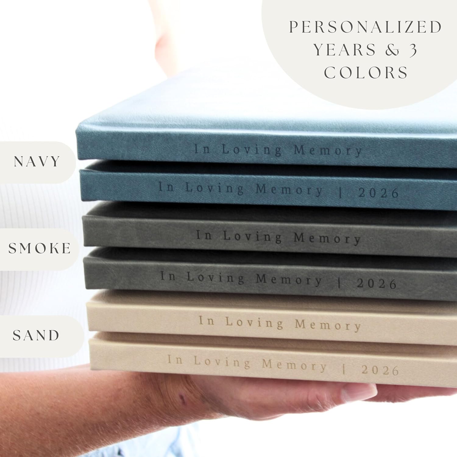 Funeral Guest Book for 2026 Celebration Of Life Memorial Service - Leather Memory Book for Funeral Guests to Sign In with Condolence Memory Table Sign & Back Pocket - Blue Guestbook