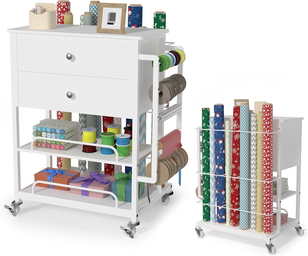 wrapping paper storage & organizer, craft cart with, main product view