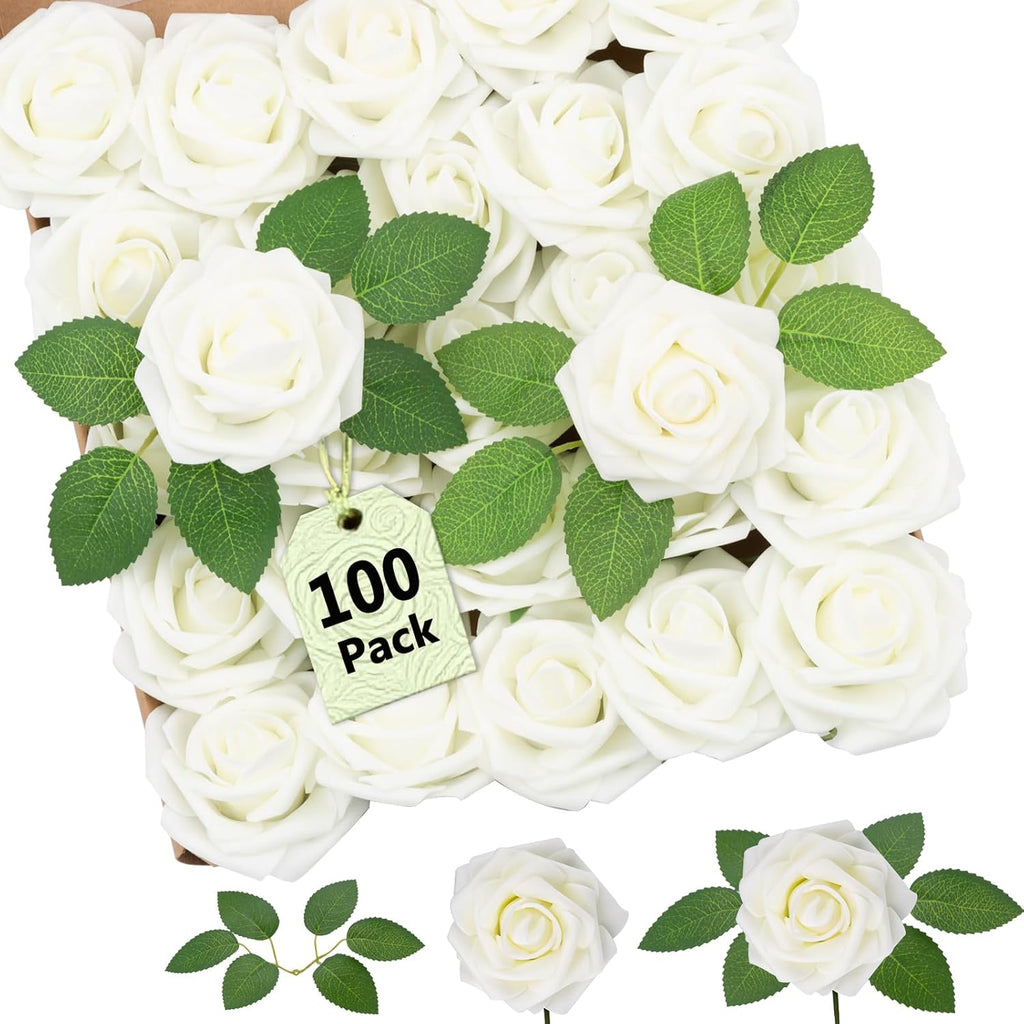 artificial flowers real looking ivory white foam fake shown in use