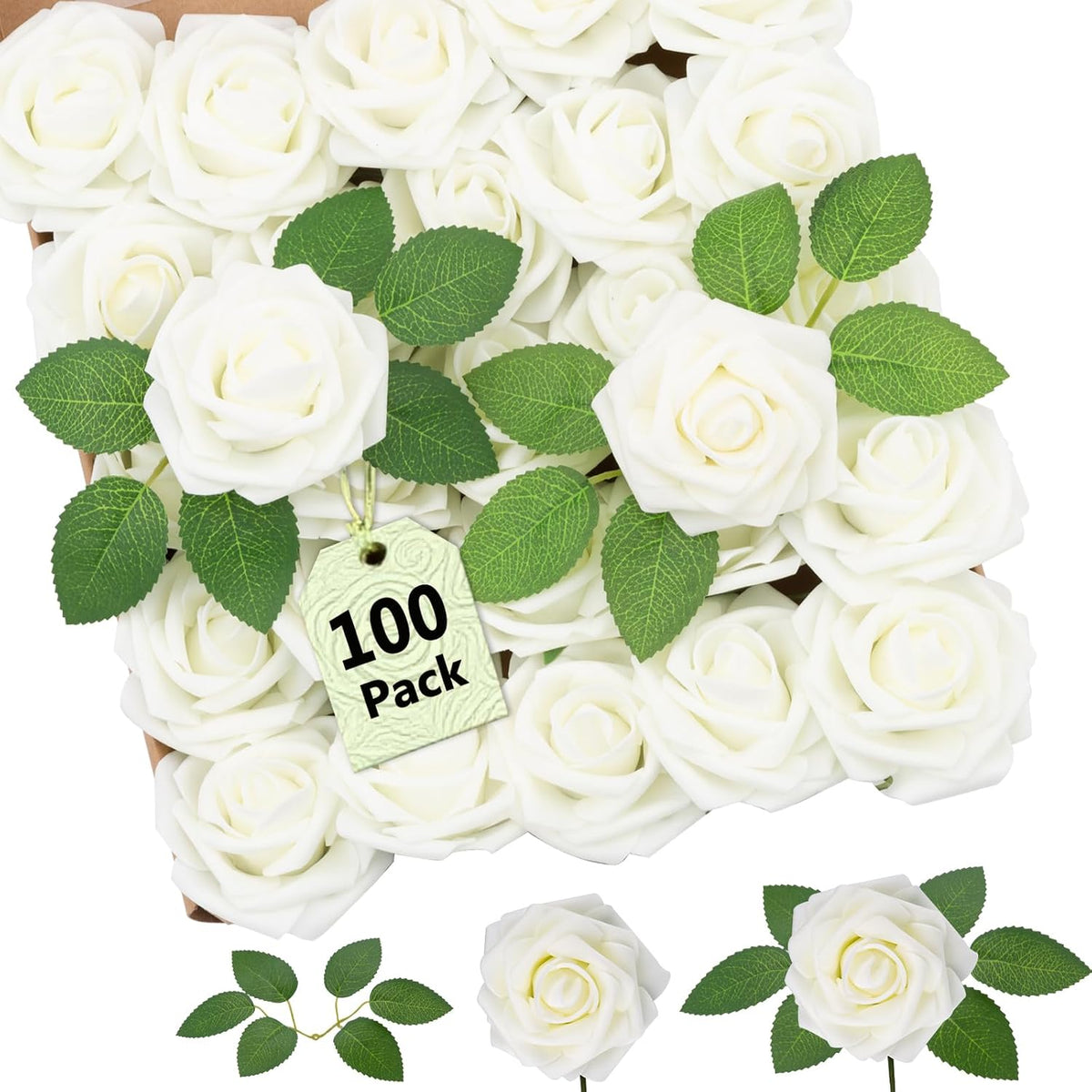 artificial flowers real looking ivory white foam fake shown in use