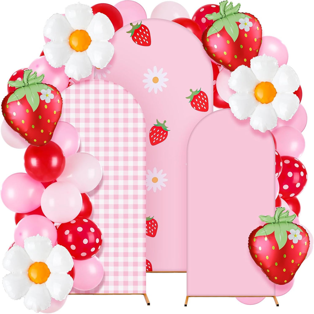 foilswirl 34 pcs strawberry arch backdrop covers party, main product view