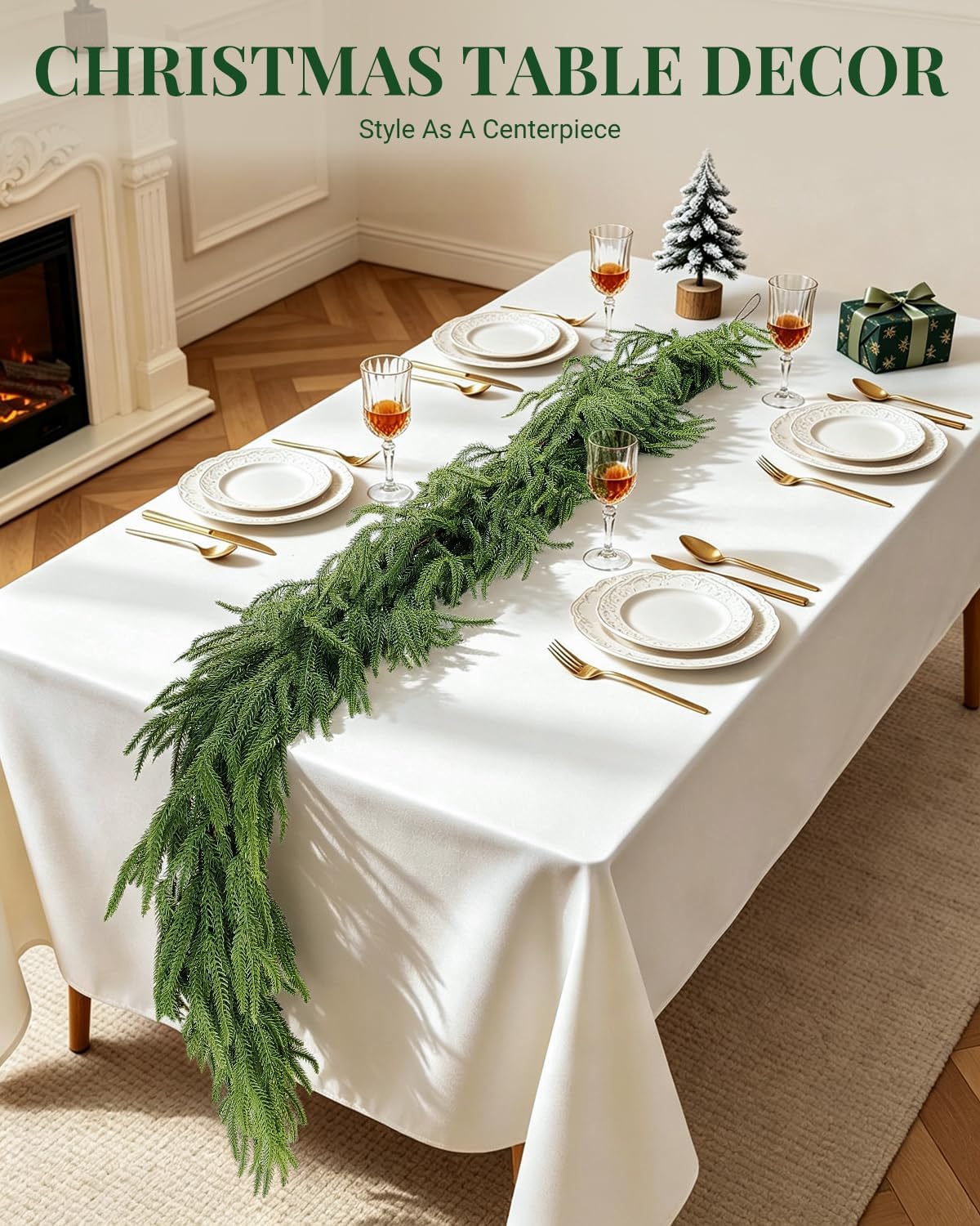 6 ft norfolk pine garlands, real touch christmas, package contents