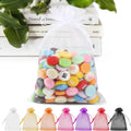 ANZNKU 50 Pack Organza Bags 4 x 6 inch White Small Gift Bag with Drawstring for Candy Jewelry Goodie Sachet Soap, Mesh Pouch Bulk for Wedding Party Favors Birthday Baby Bridal Shower & Graduation