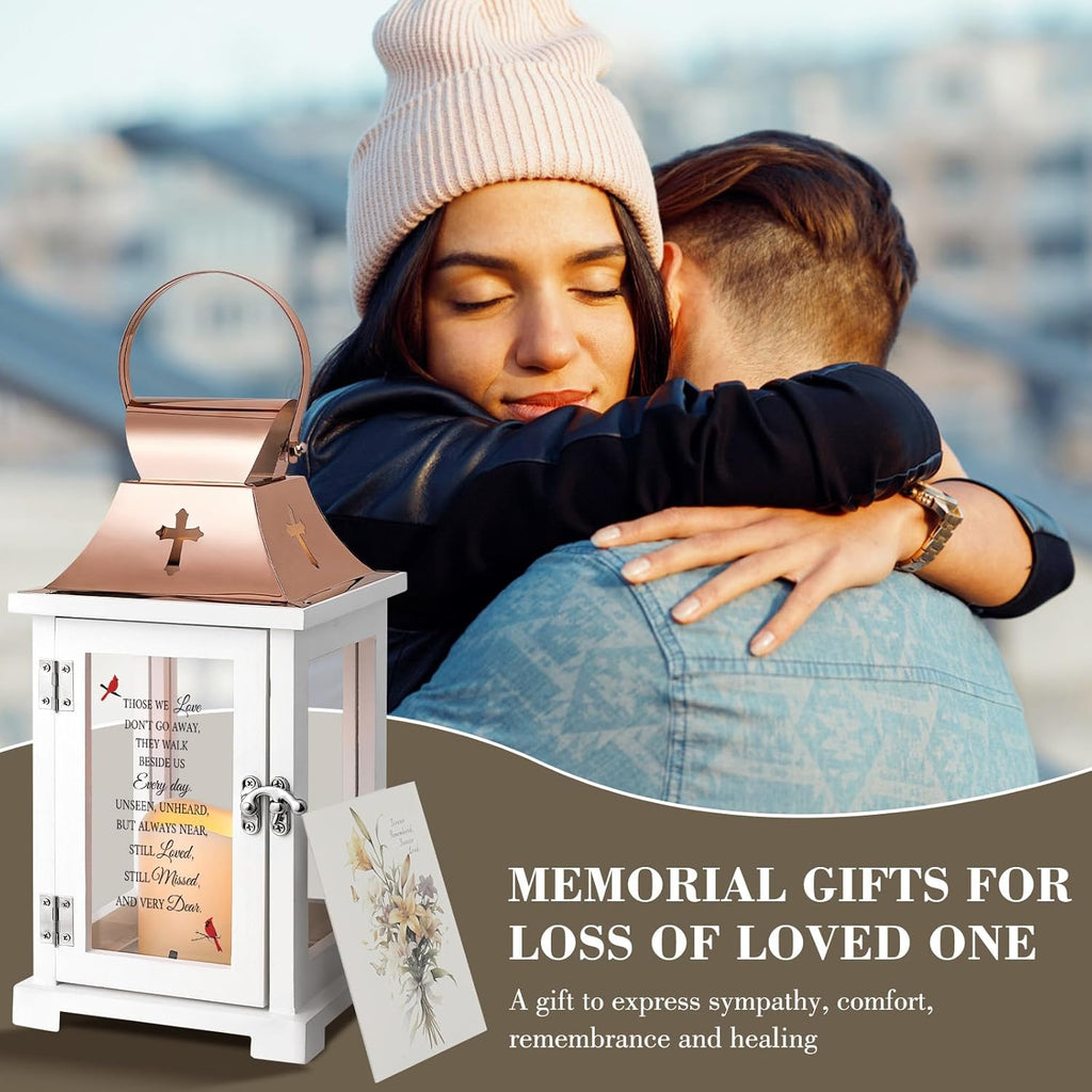 Memorial Lantern Sympathy Gifts for Loss of Loved One Mother Father with Candle, Unique Bereavement Gifts Ideals, Thoughtful Condolences Gift in Memory of Loved One