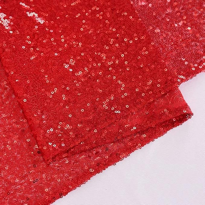 Eternal Beauty Red Table Runner for Wedding, 5PCS-12x108 Sequin Table Runner Decorations for Birthday Parties, Banquets, Graduations,Christmas
