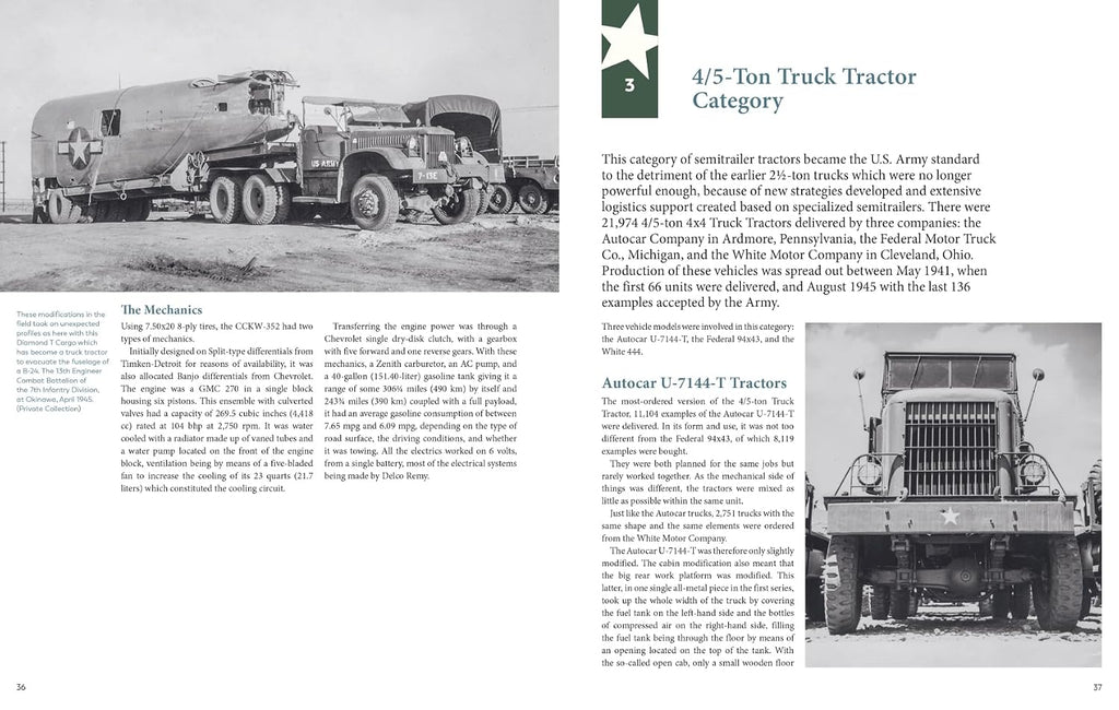u.s. army tractor trucks and semitrailers (casemate illustrated, close-up detail