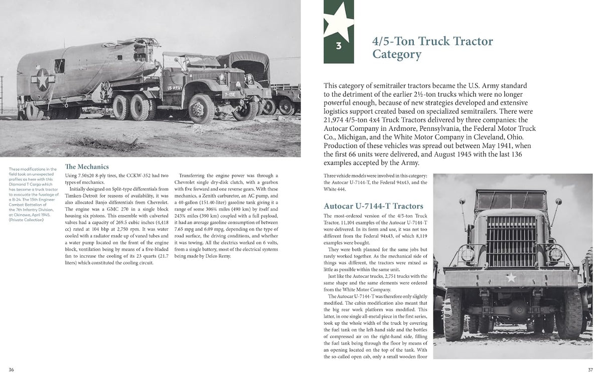 u.s. army tractor trucks and semitrailers (casemate illustrated, close-up detail