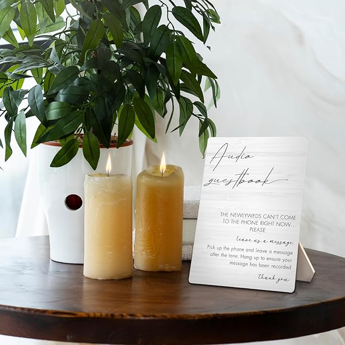 Audio Guestbook Sign, Wedding Guestbook Wooden Sign Stand 5x7inch, Message Audio Guest Book Wedding Sign Stand, Wedding Signs for Reception, Wedding Table Decorations, Wedding Table Sign