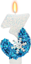 Frozen Themed Birthday Candles, 3rd Birthday Candle for Party Supplies, 2.76 inch Cake Topper Decorations (Number 3)