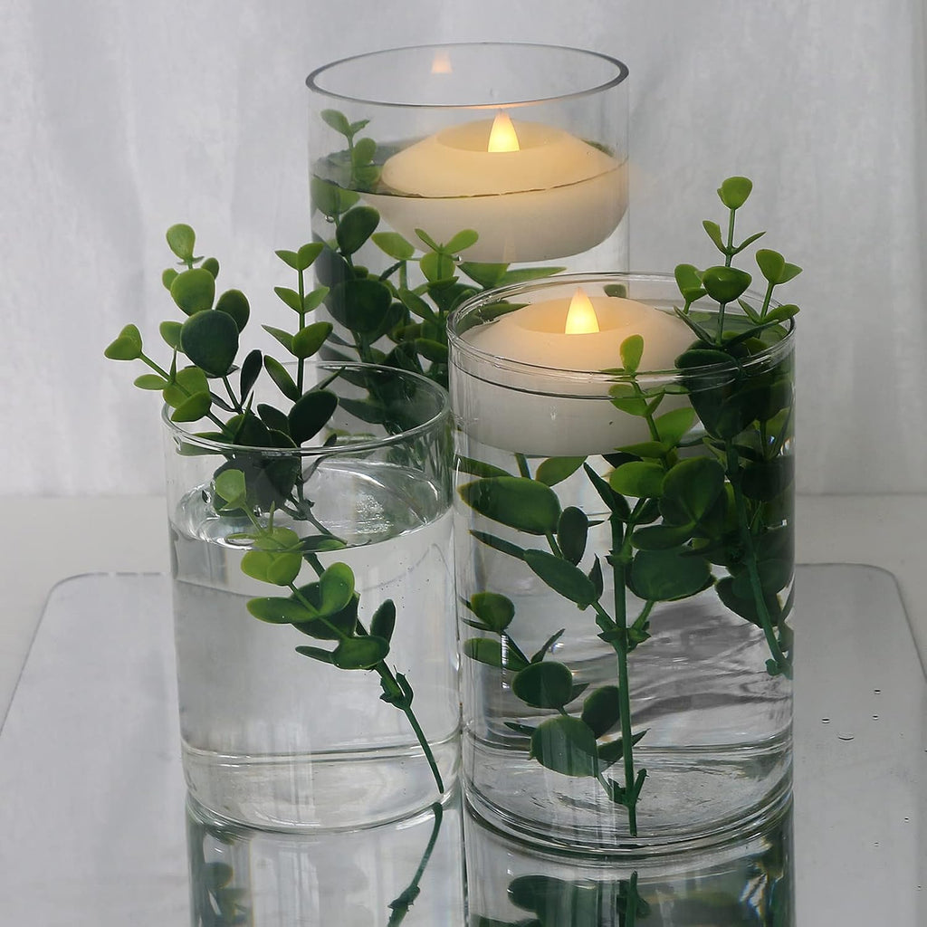 LARDUX 3 Inch Led Floating Candles - 24 PCS Flameless Water Activated Floating Tea Lights Fake Floating Tealight Battery Operated for Centerpieces Cylinder Vases Wedding Party Decorations