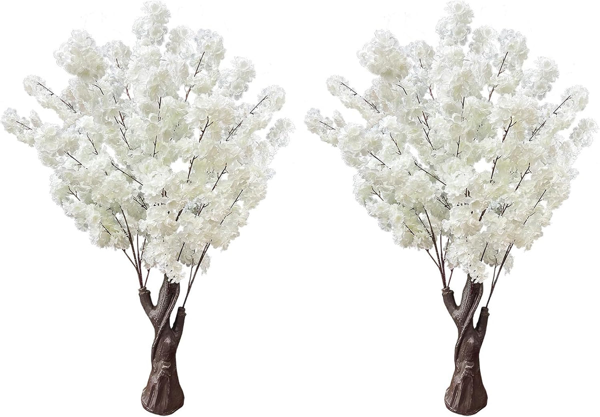 artificial cherry blossom tree, 4.3ft 2 pack white, main product view