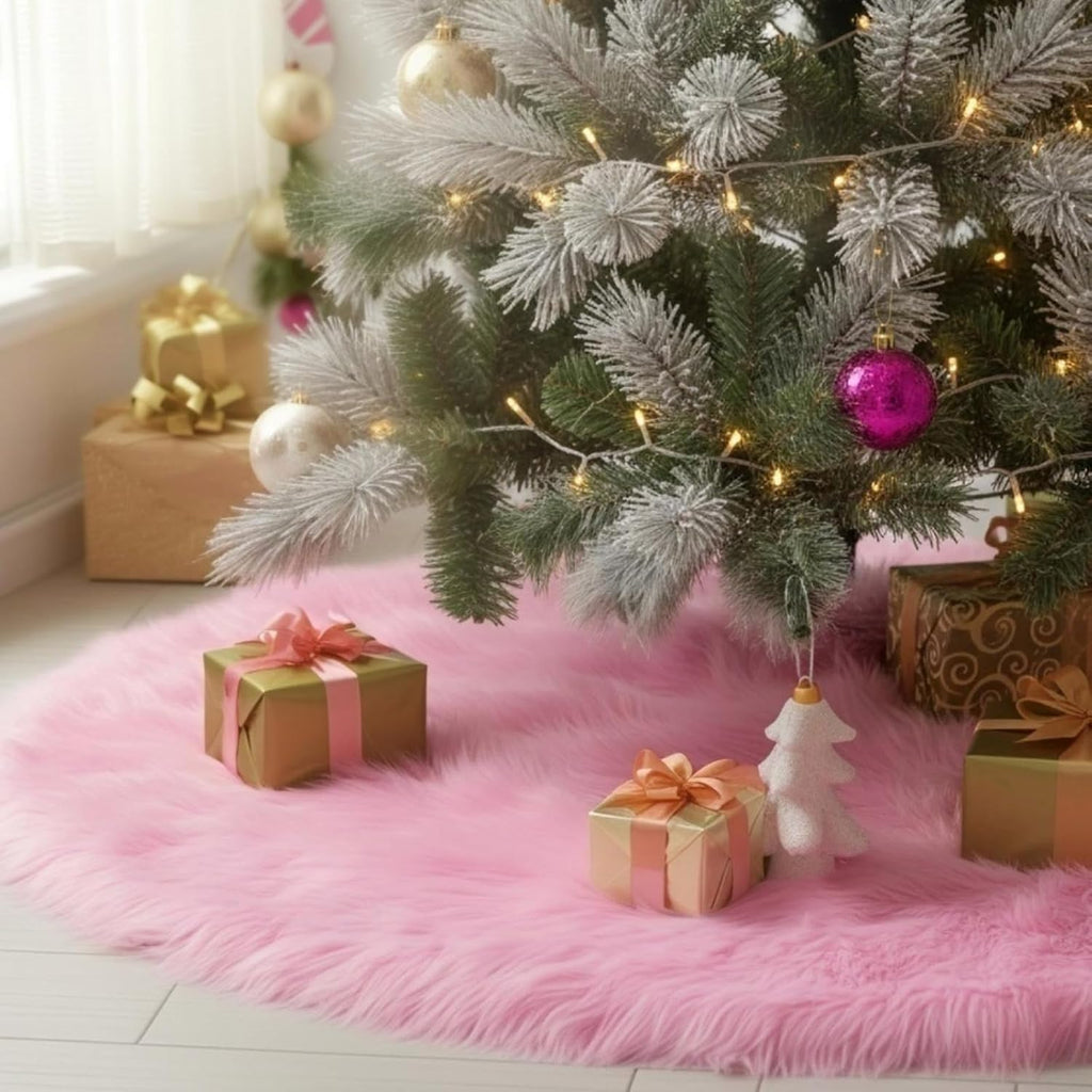 chichic 60 inch christmas tree skirt faux fur, main product view