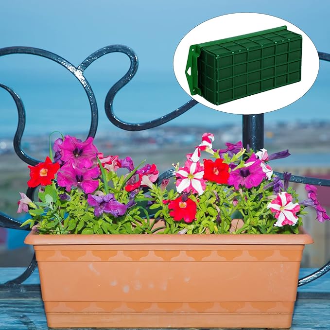 Boao 30 Pieces Floral Foam Cage Holder with Floral Foam for Fresh Flowers Cage Bowl for Table Centerpiece Flower Arrangement, Rectangle, 11.8 x 4.7 x 3.1 Inch